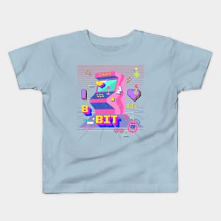 Retro I Love 8 Bit -Nostalgic 90's Lover Gamer Gifts Kids T-Shirt